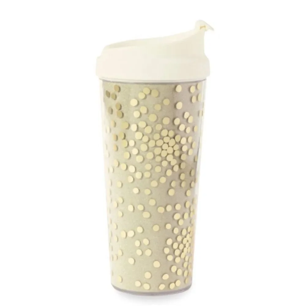 Brand new Kate Spade New York Gold Glitter Thermal Mug 16 oz